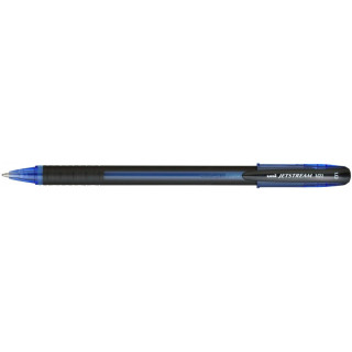 Uni-ball JetStream SX-101-10 Boligrafo de Tinta - Punta de Bola 1mm - Secado Instantaneo - Ideal para Zurdos - Color Azul