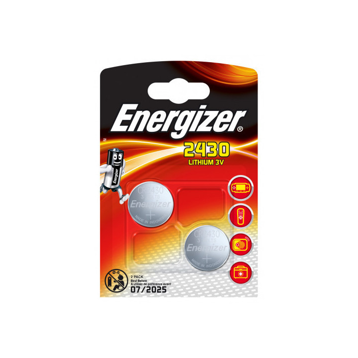 Blister 2 pilas de boton modelo cr2430 energizer e300830301
