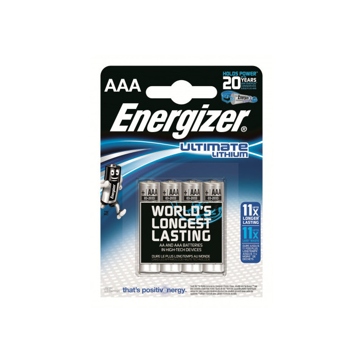 Blister 4 pilas ultim lithium tipo l92 (aaa) energizer 639171