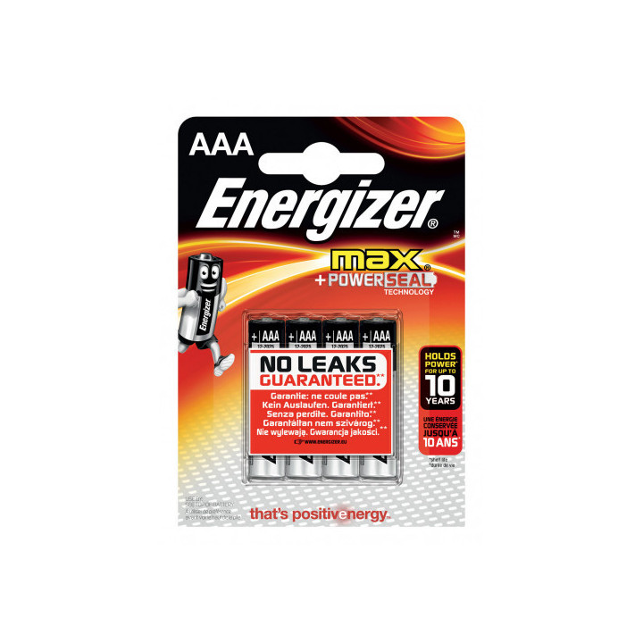 Blister 4 pilas max tipo lr03 (aaa) energizer e301532000