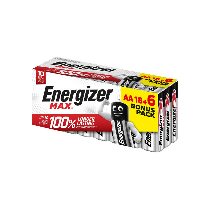 Caja 18+6 pilas alkalinas max tipo lr6 (aa) energizer e303513106