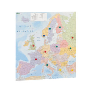 Mapa europa plastificado sin marco enrollado 119x93 cm. faibo 163g