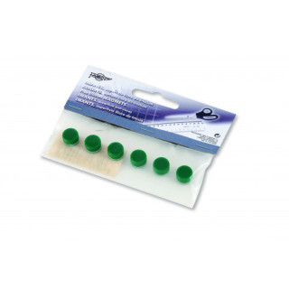 Blister de 6 imanes redondos 10mm. en color verde faibo 60-10-04