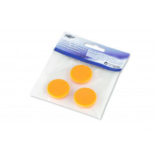Blister de 3 imanes redondos 30mm. en color amarillo faibo 60-30-05