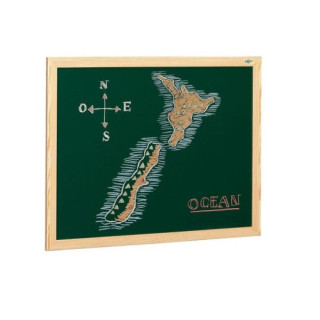 Pizarra superficie verde lacada para tiza marco melamina 80x120 cm. faibo 403-2ind