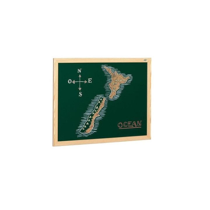 Pizarra superficie verde lacada para tiza marco melamina 80x120 cm. faibo 403-2ind