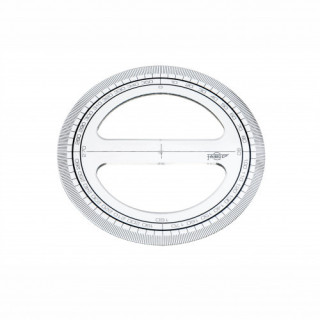 Circulo transparente en plastico inyectado graduado y biselado 12 cm. faibo 220