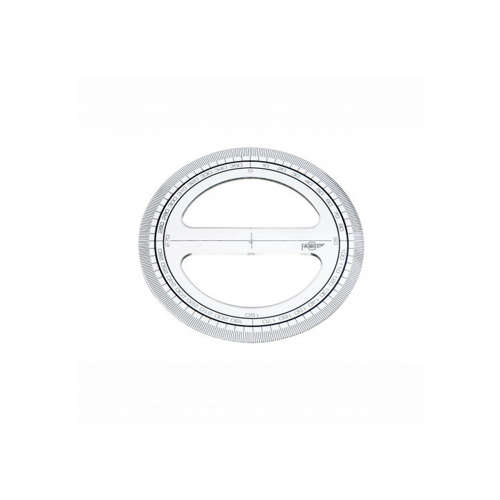 Circulo transparente en plastico inyectado graduado y biselado 12 cm. faibo 220