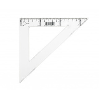 Escuadra transparente en plastico inyectado graduado y biselado 25 cm. faibo 41225