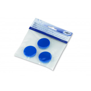 Blister de 3 imanes redondos 30mm. en color azul faibo 60-30-07