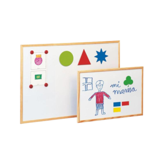 Pizarra magnetica blanca con marco en madera pino 40x60 cm. faibo 702-2