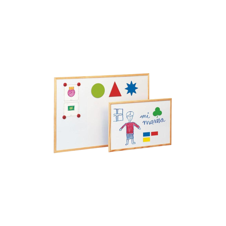 Pizarra magnetica blanca con marco en madera pino 40x60 cm. faibo 702-2