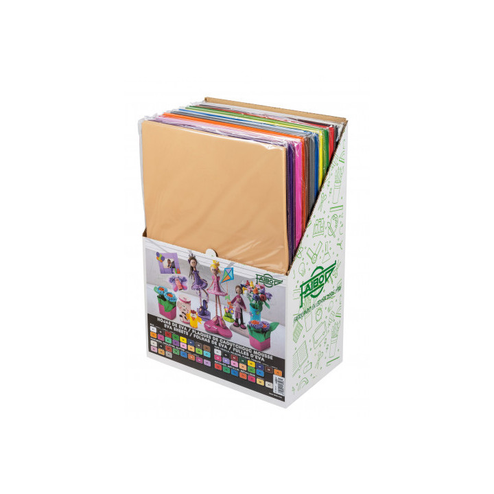 Expositor 120 laminas goma eva 40x60 cm. 12 colores surtidos faibo 1655-120