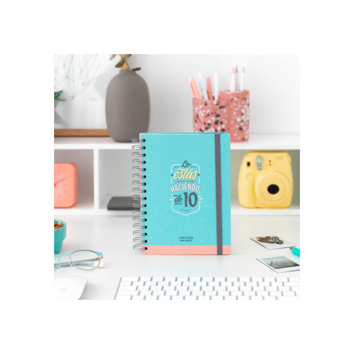 Planificador atemporal para profes doble espiral "lo estas haciendo de 10" mr.wonderful woa09660es