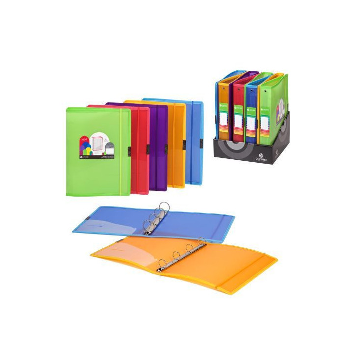 Carpeta de anillas polipropileno dune a4+ 4/25mm goma azul carchivo 12370450