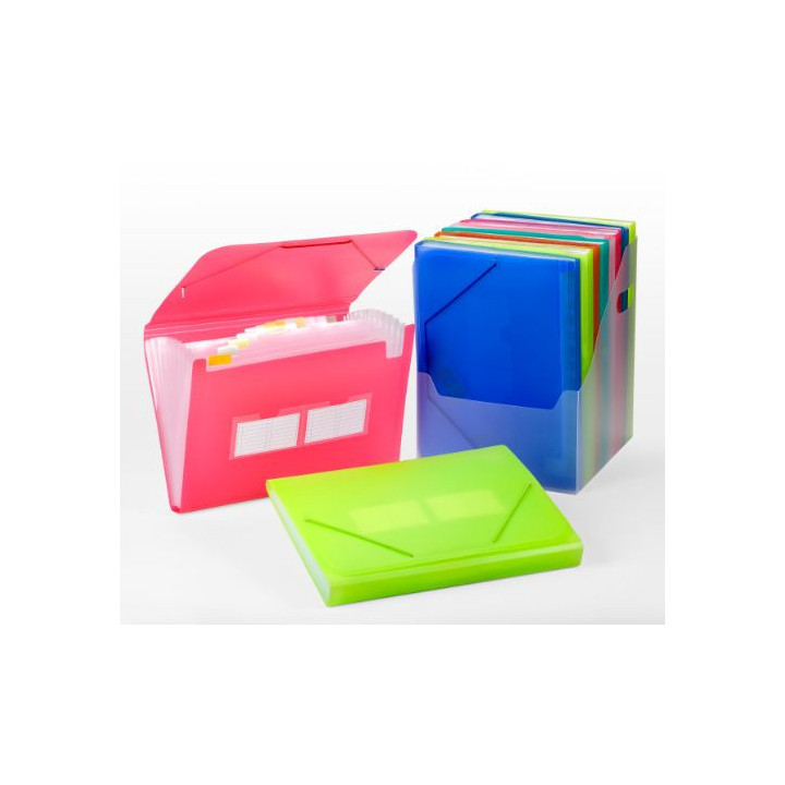 Carpeta acordeon polipropileno 13 departamentos azul carchivo 1913kf50