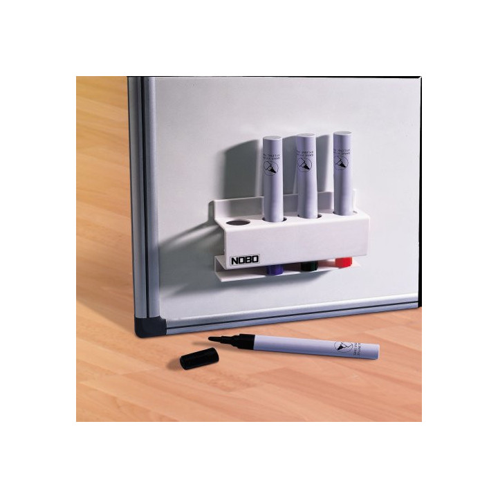 Porta rotuladores magnetico capacidad 4 rotuladores 8x12x3,2 cm. nobo 3503846