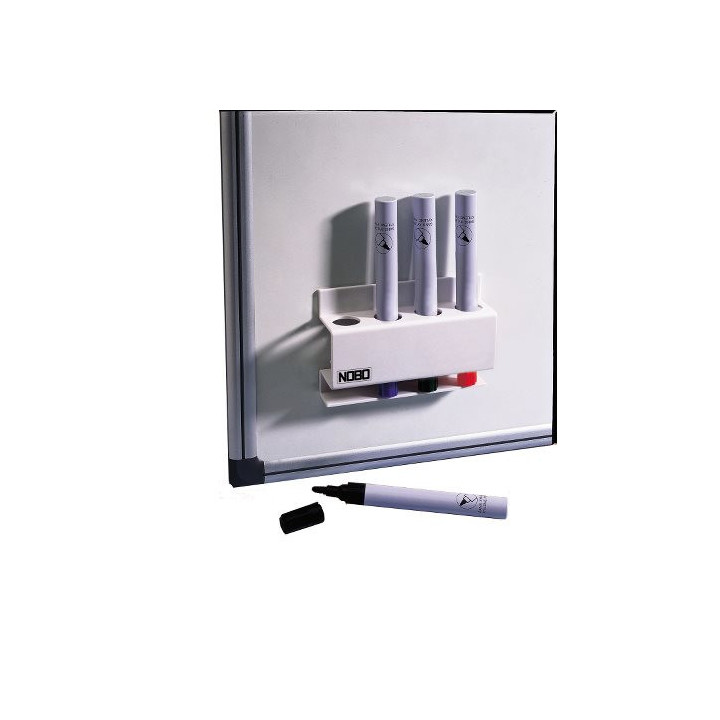 Porta rotuladores magnetico capacidad 4 rotuladores 8x12x3,2 cm. nobo 3503846
