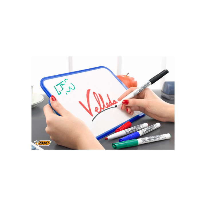 Estuche 8 marcadores para pizarra blanca 1741 tinta a base de acetona trazo 1,4mm. surtidos velleda 503844