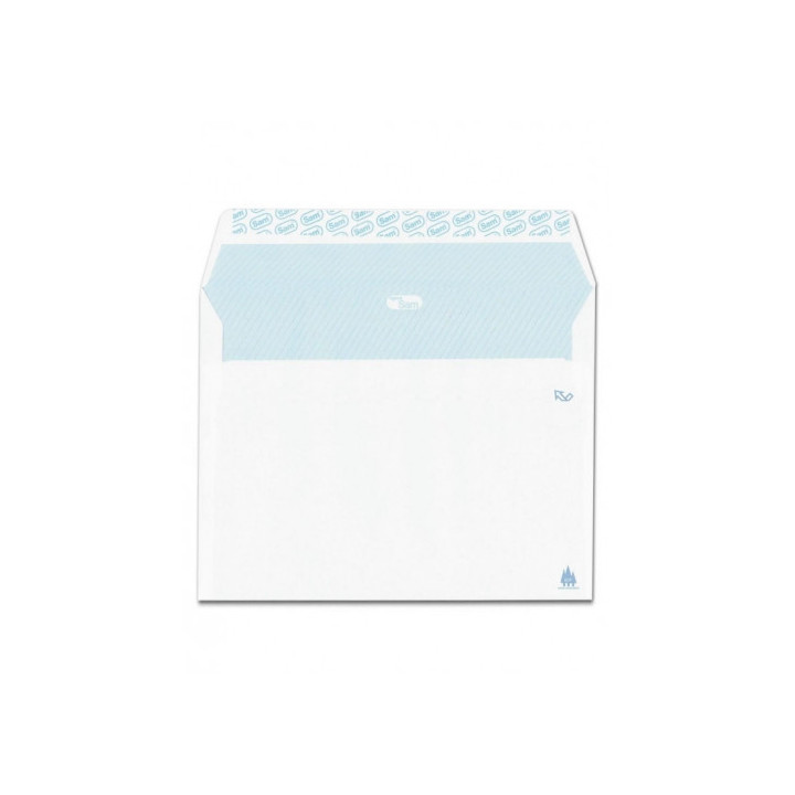 Sam Pack de 250 Sobres de Papel Offset 100grs - Medidas 260x360mm - Autoadhesivo con Tira de Silicona - Color Blanco