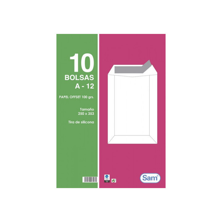 Paquetes de 10 bolsas blancas