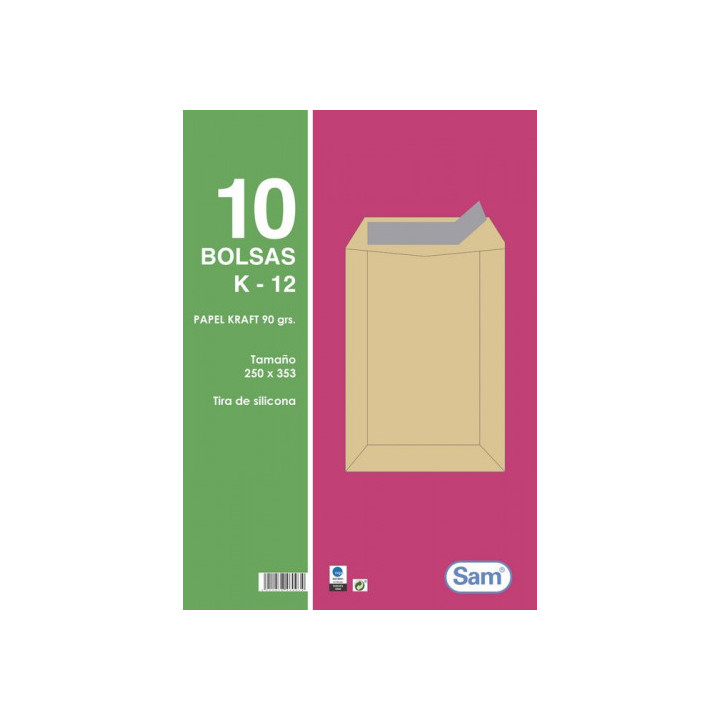 Paquetes de 10 bolsas kraft