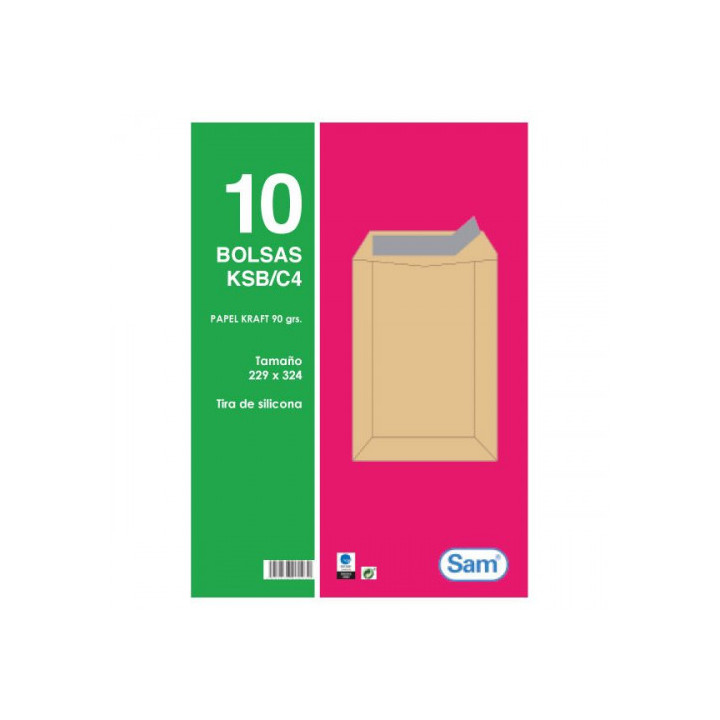 Paquetes de 10 bolsas kraft