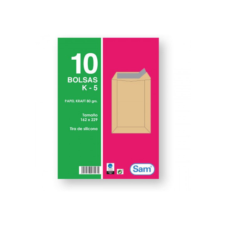 Paquetes de 10 bolsas kraft