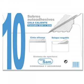 Paquetes de 10 sobres offset blanco 229x324  100 grs. sam 664922