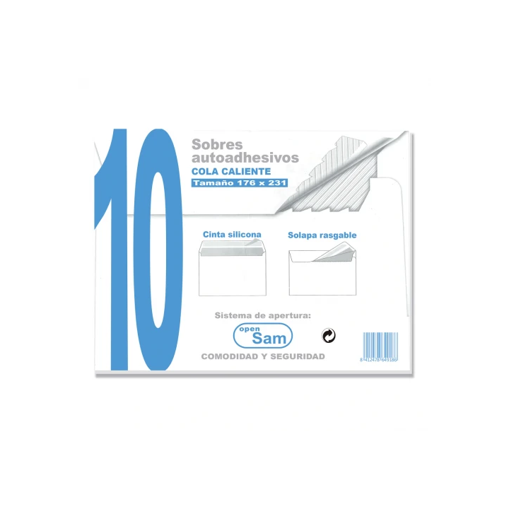 Paquetes de 10 sobres offset blanco 176x231 90 grs. sam 664918