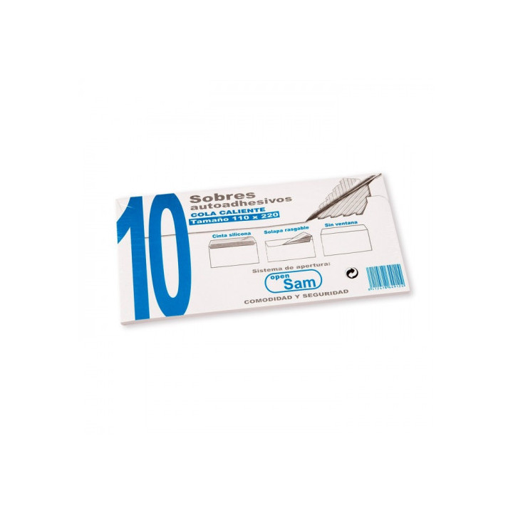 Paquetes de 10 sobres open tamaño 110x220  90 grs. sam 664912