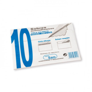 Paquetes de 10 sobres open tamaño 120x176  90 grs. sam 664911