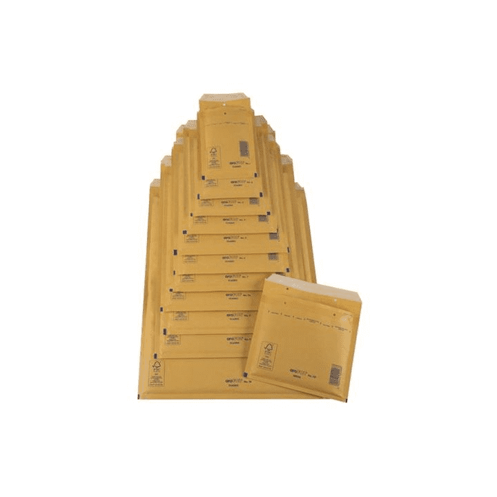 Caja 100 bolsas air bag acolchada nº 16 kraft autoadhesivo tamaño medida interior 220x340