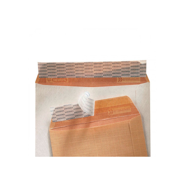 Caja 100 bolsas radiografia (310x410) kraft armado 120 grs. autosam autoadhesivo tira de silicona envio seguridad sam 145813