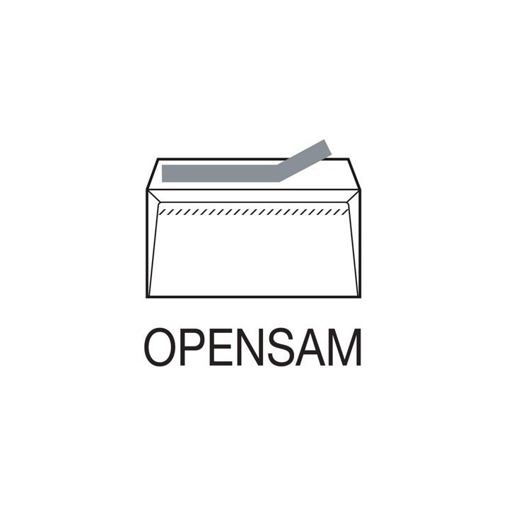 Caja 500 sobres americano (115x225) offset blanco 90 grs. ventana derecha 45x100 b.20 d.20 opensam autoadhesivo tira silicona...