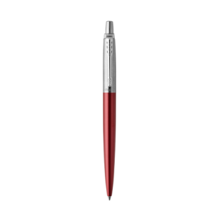 Bolígrafo retráctil jotter kensington rojo con ribete cromado punto medio tinta azul parker 1953187