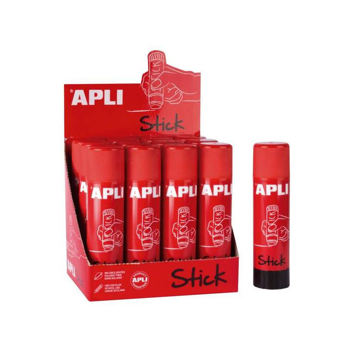 Apli Barra de Pegamento Adhesivo 21g - No Toxica - Secado Instantaneo - No Arruga o Humedece el Papel - Apto para Uso Escolar