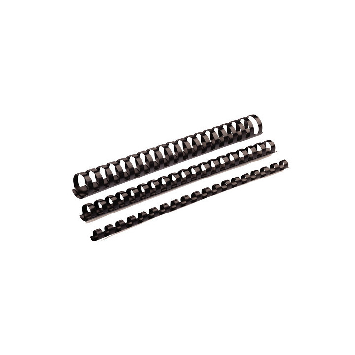 Pack 100 canutillos plastico 8 mm. negro fellowes 5345707