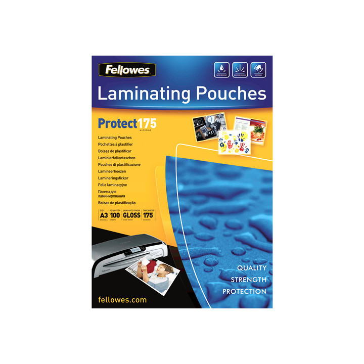 Pack 100 bolsas plastificacion 303x426 175 micras a3 fellowes 5308803