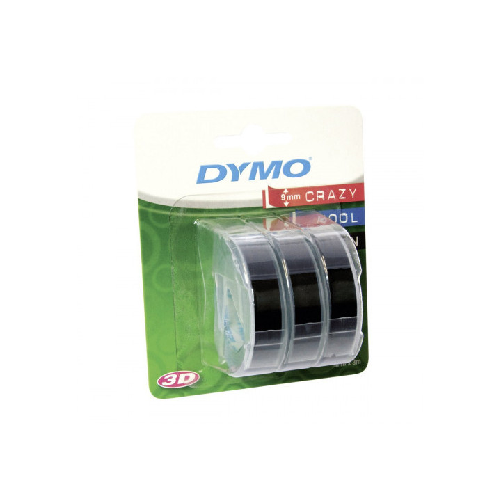 Pack 3 cintas etiquetas negro 9mmx3m. dymo s0847730