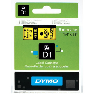 Cinta rotuladora d1 6mmx7m negro/amarillo dymo s0720790