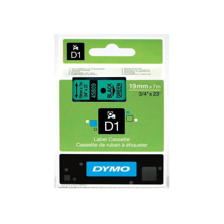 Cinta rotuladora d1 19mmx7m negro/verde dymo s0720890