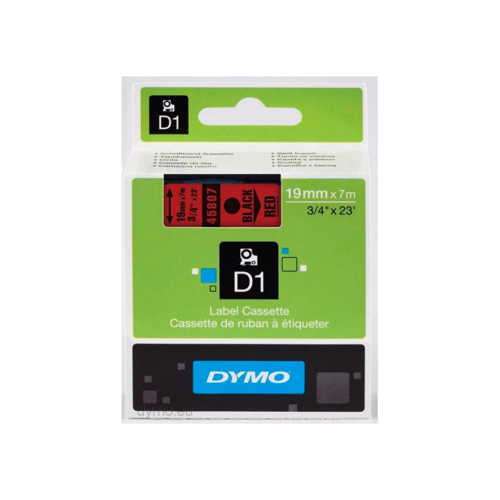 Cinta rotuladora d1 19mmx7m negro/rojo dymo s0720870