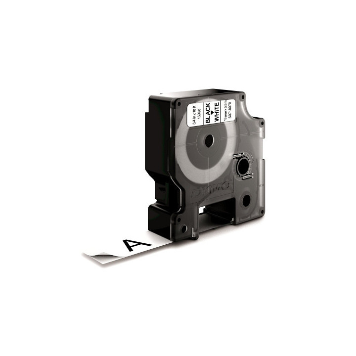 Cinta rotuladora d1 19mmx5.5m poliester negro/blanco dymo s0718070