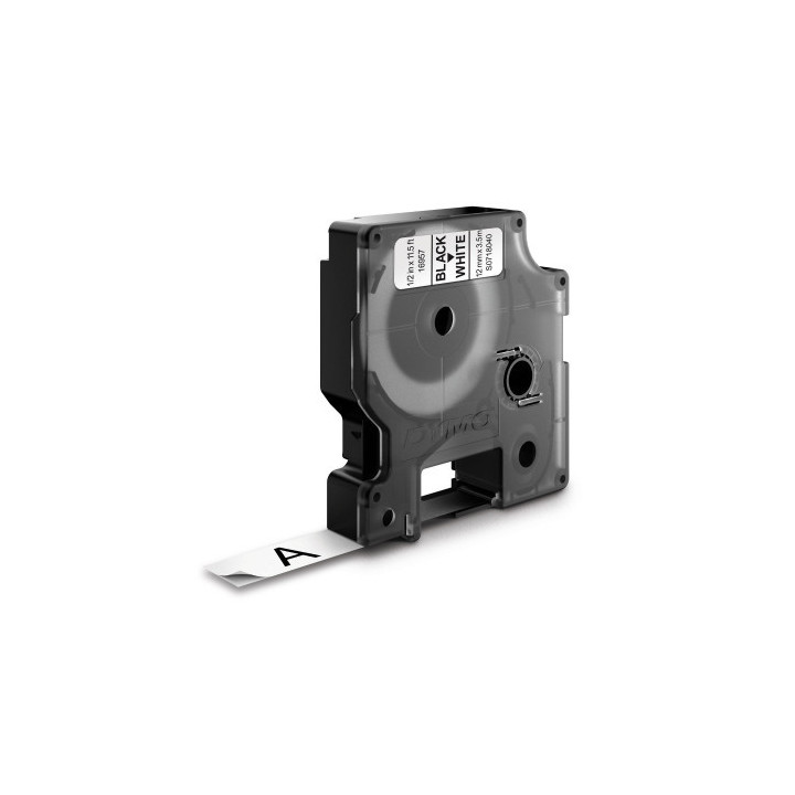 Cinta rotuladora d1 12mmx3.5m nylon negro/blanco dymo s0718040