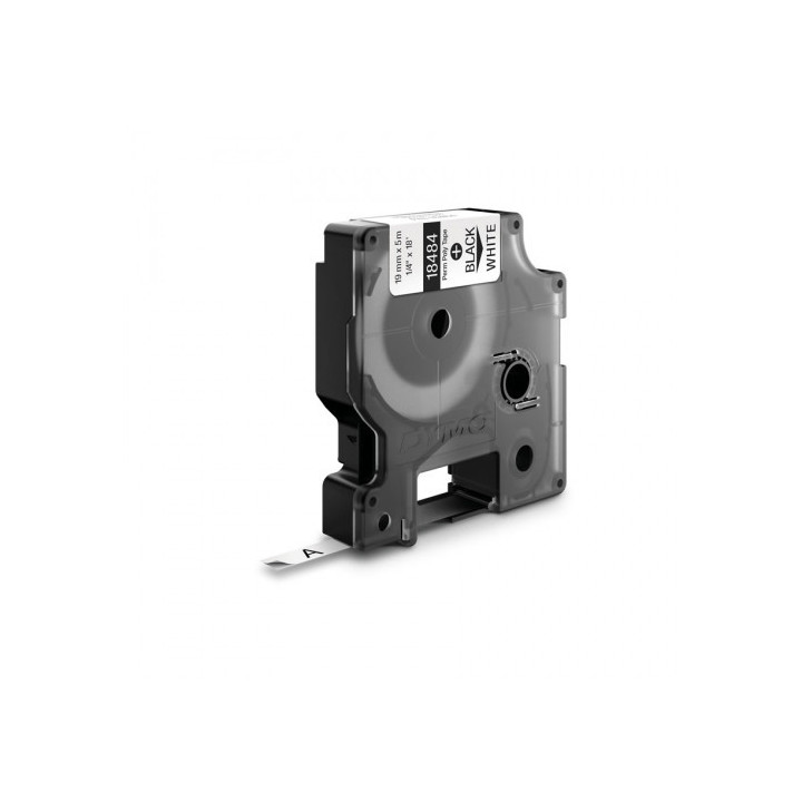 Cinta rotuladora rhinopro poliester 19mmx5.5m negro/blanco dymo 18484