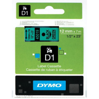 Cinta rotuladora d1 12mmx7m negro/verde dymo s0720590