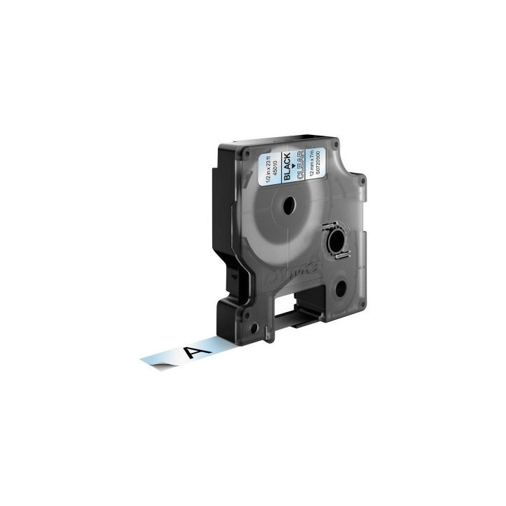 Cinta rotuladora d1 12mmx7m negro/transparente dymo s0720500