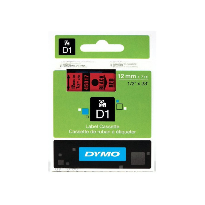 Cinta rotuladora d1 12mmx7m negro/rojo dymo s0720570