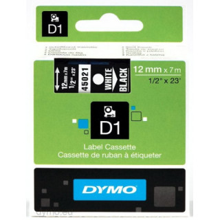 Cinta rotuladora d1 12mmx7m blanco/negro dymo s0720610